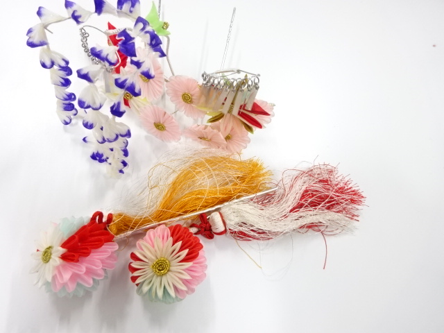 アンティーク　つまみ細工　髪飾りセット